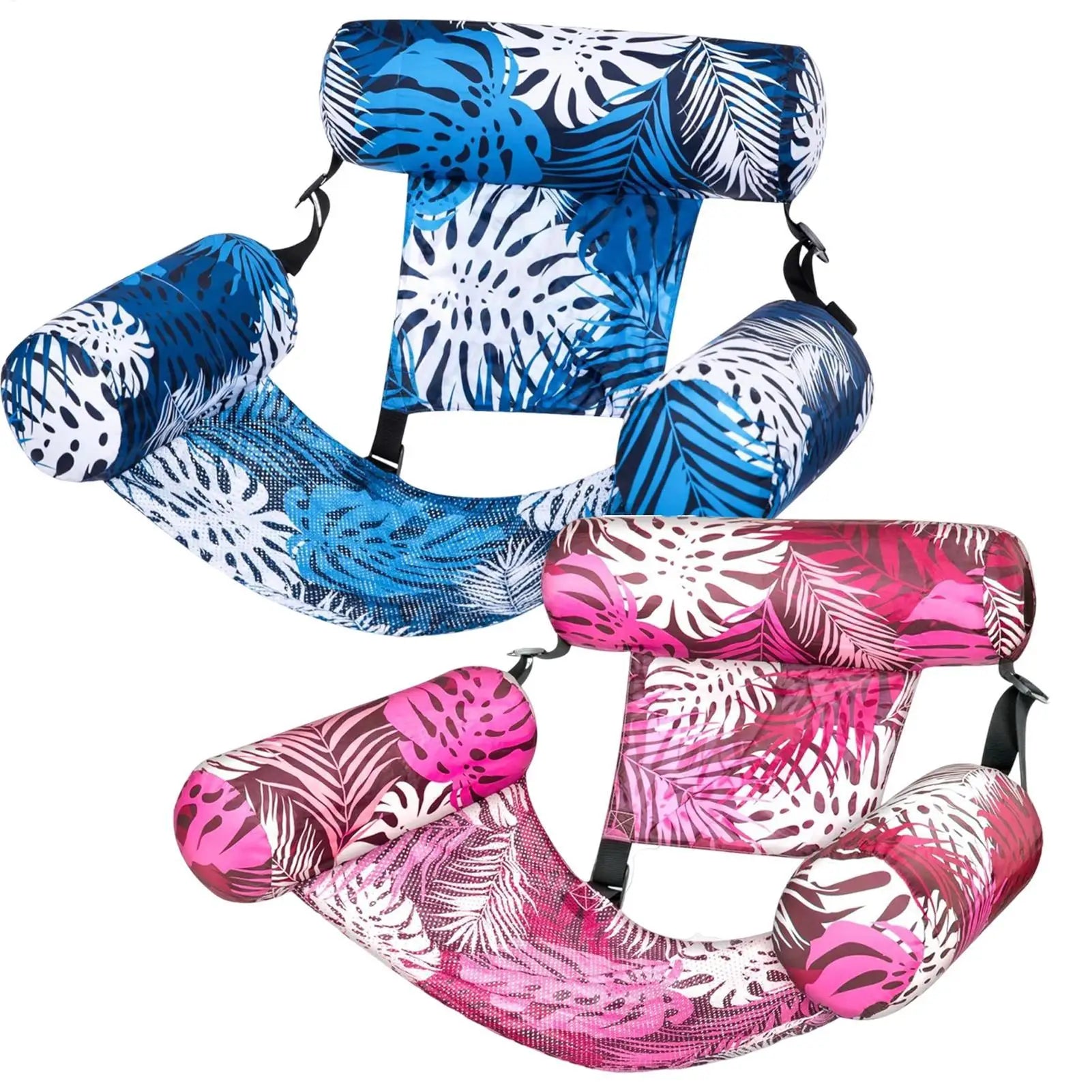 Inflatable pool hammock chair Floating water lounge bed Foldable swimming pool recliner Heavy-duty Pool Floats for Adults Peaceful Pleasures Health and Wellness