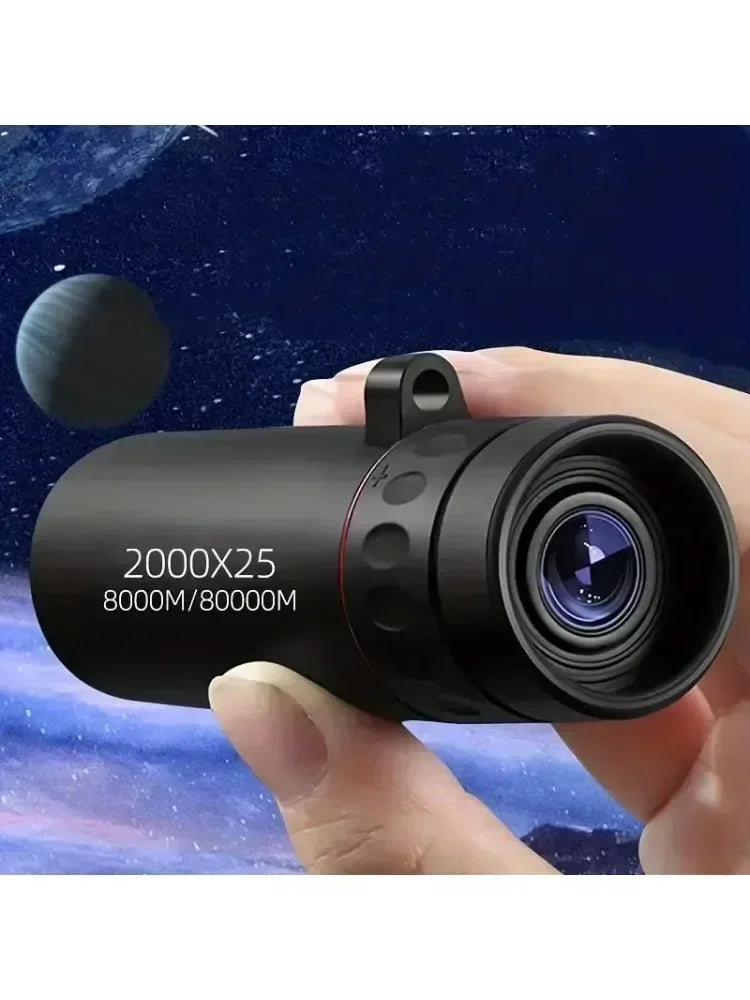 2000x25 HD Monocular Telescope Mini Portable Mobile Phone Telescope Outdoor Camping Hunting Birdwatching Telescopes Peaceful Pleasures Health and Wellness 2000x25 Telescope