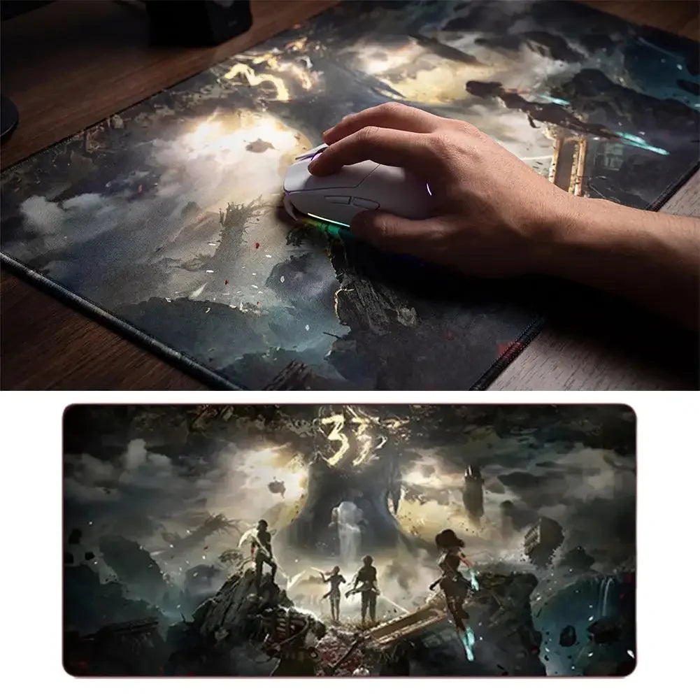 Hot Game Clair Obscur Expedition 33 gamer Keyboard Mouse Mat 30*80/30*60cm Large Gamer Mousepad PC Desk Mat Gaming Accessories Peaceful Pleasures Health and Wellness