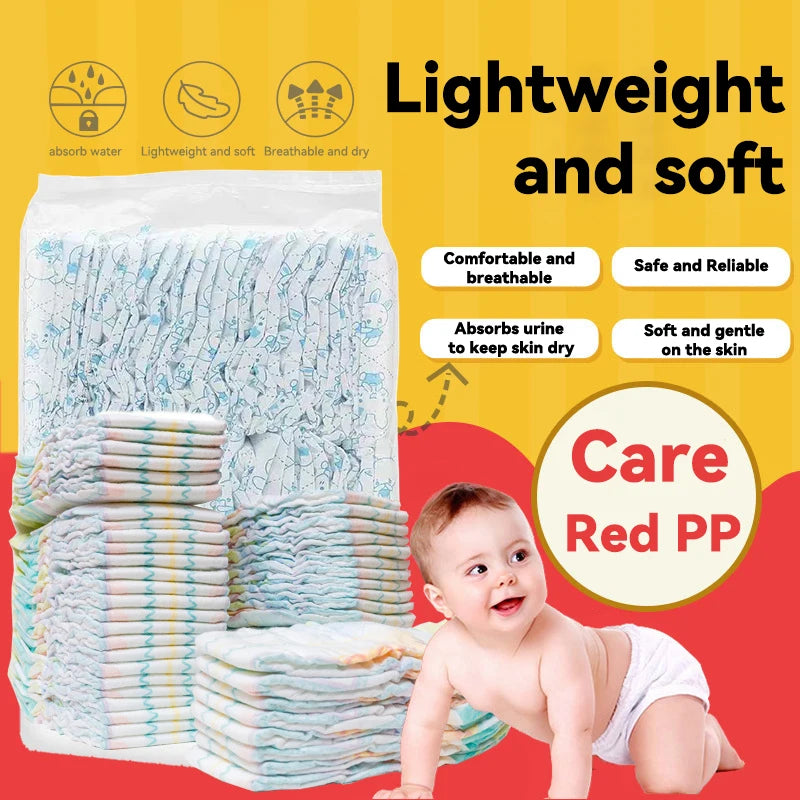 50PCS Various Sizes Newborn Disposable Diapers Baby Nursing Nappy Light & Thin Breathable Highly Absorbent Children's Diapers Peaceful Pleasures Health and Wellness