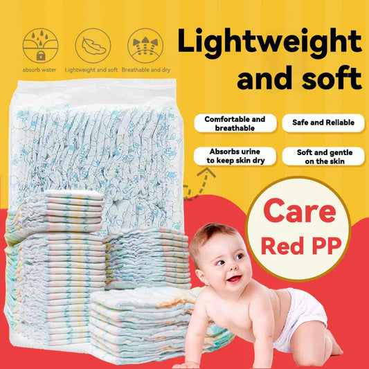 50PCS Various Sizes Newborn Disposable Diapers Baby Nursing Nappy Light & Thin Breathable Highly Absorbent Children's Diapers Peaceful Pleasures Health and Wellness