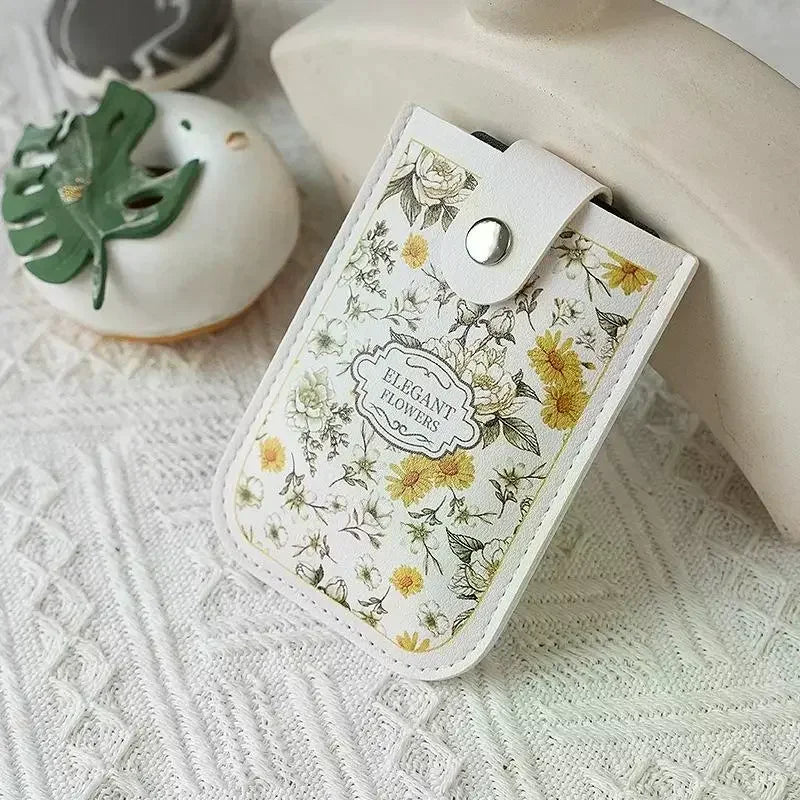 Slim Pull-Out Card Holder Wallet – 5 Slots, Floral Women