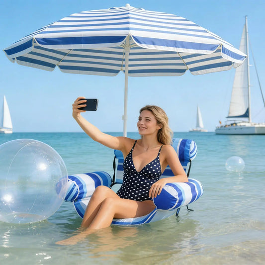 Inflatable Pool Float Chair Tanning Recliner Lounger for Beach Lake River Party Vacation Weekend Outdoor ﻿ Peaceful Pleasures Health and Wellness