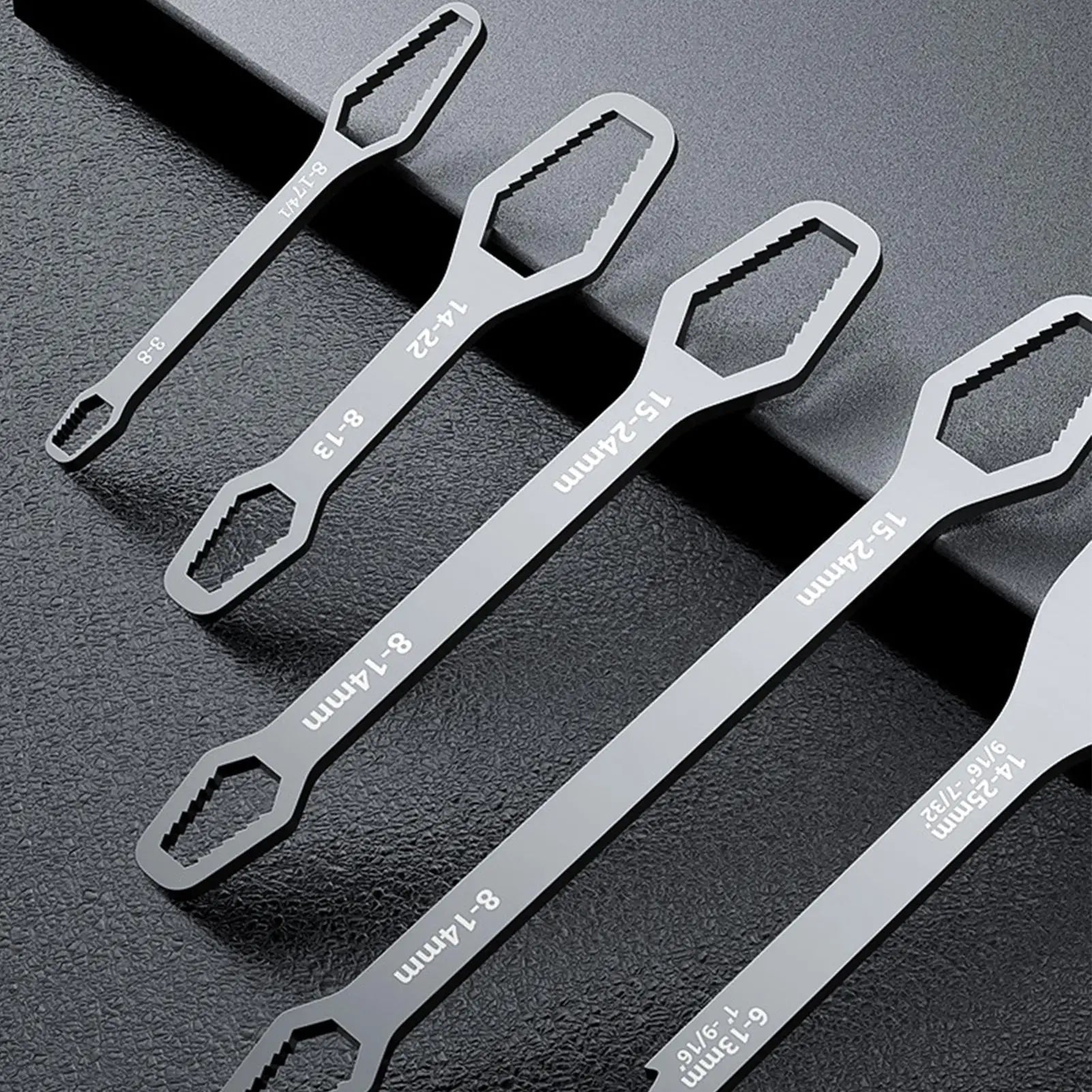 5-Piece Self-Tightening Double-Ended Wrench Set | CrV Steel Adjustable Wrench Set Peaceful Pleasures Health and Wellness