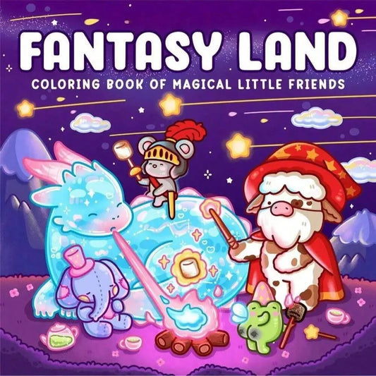 Fantasy Land Coloring Book Adults Stress Relief Drawing Perfect Party Peaceful Pleasures Health and Wellness MULTI