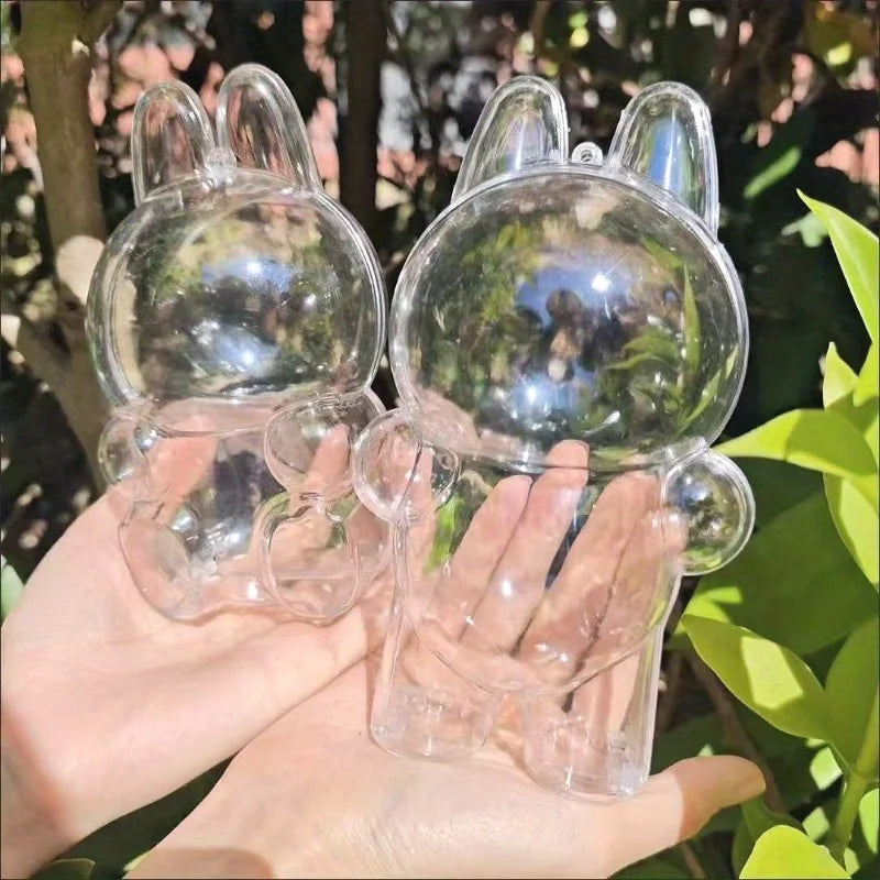 Clear Standing Display Case for Labubu Plush Figure Collector