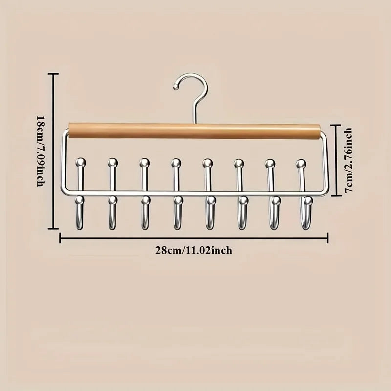 Wall-Mounted Metal Coat Rack 8 Hooks & Storage Box Wall-Mounted Coat Rack Peaceful Pleasures Health and Wellness