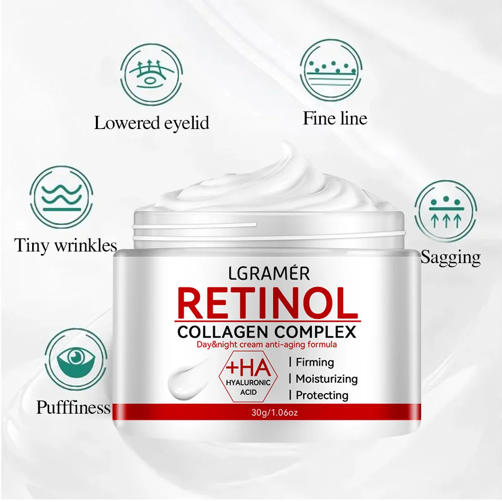 Retinol Lifting Firming Cream Collagen Smooth wrinkles Face Cream For Moisturizer Whitening Nourishing Brighten Skin Products Peaceful Pleasures Health and Wellness