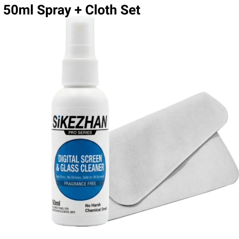 Ultimate Electronics Cleaning Kit: 50ml Screen Cleaner Spray Microfiber Cloth & Port Brushes for Phones, AirPods, Charging Ports Peaceful Pleasures Health and Wellness 50ml Spray Cloth S