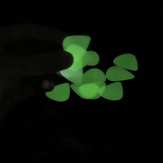 Luminous Guitar Picks Fluorescent Celluloid Bakelite Ukulele Finger 0 Peaceful Pleasures Health and Wellness MIX 12PCS