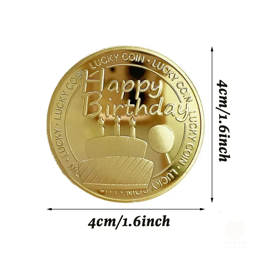 Commemorative Medal, Festival Celebration, Lucky Coin, Happy Birthday Commemoration Peaceful Pleasures Health and Wellness