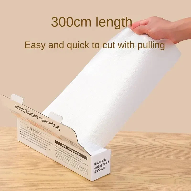 Disposable Cutting Board Mat with Slide Cutter | Food-Safe PE