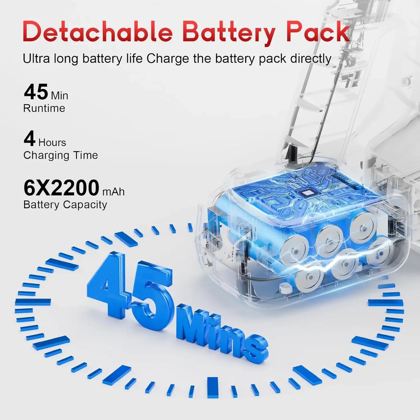 Rechargeable Cordless Stick Vacuum, 35Kpa Powerful Suction, 45Min Runtime, LED Display, 8-in-1 for Hard Floors & Carpets Peaceful Pleasures Health and Wellness