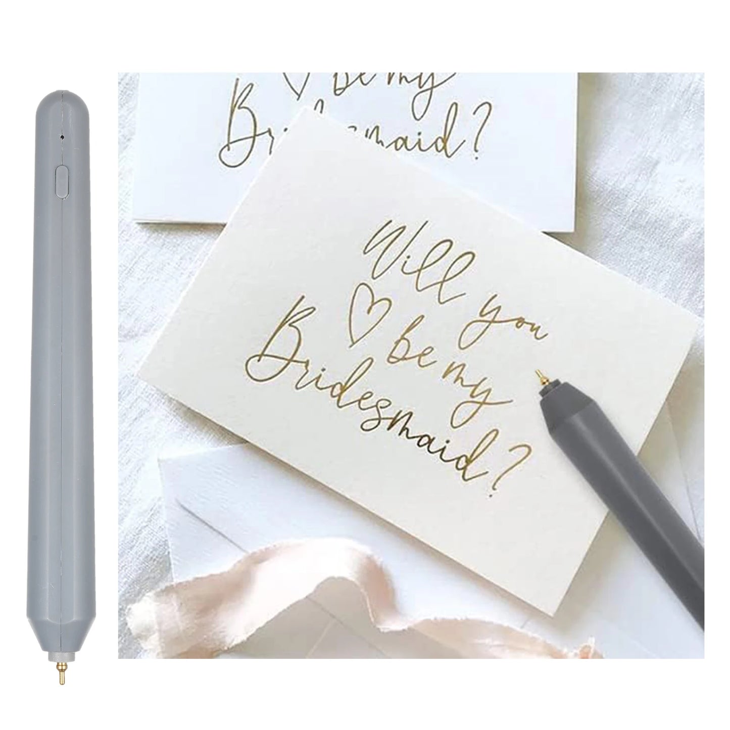 Stamping Pen Hot Heated Foil Pens Set USB Heat Foil Pen for Scrapbooking Tool Kits Gold & Silver Hot Foil Roll Drawing Pen Peaceful Pleasures Health and Wellness
