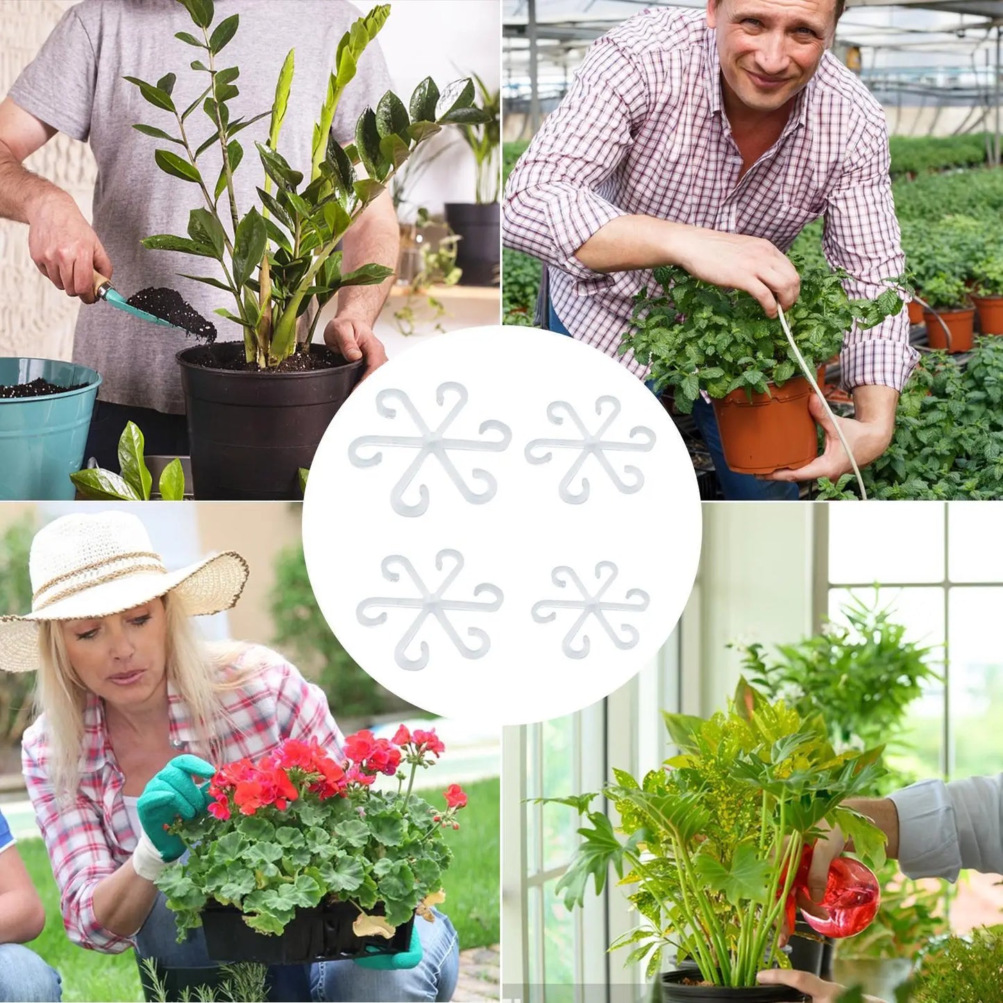 4-Pack Reusable Plant Stem Support Cages | Folding Frames