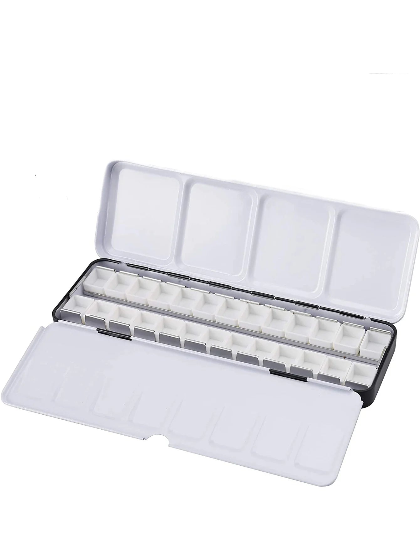 Bview Art Metal Watercolor Tin Fold-out Palette Medium Tray 26 Empty