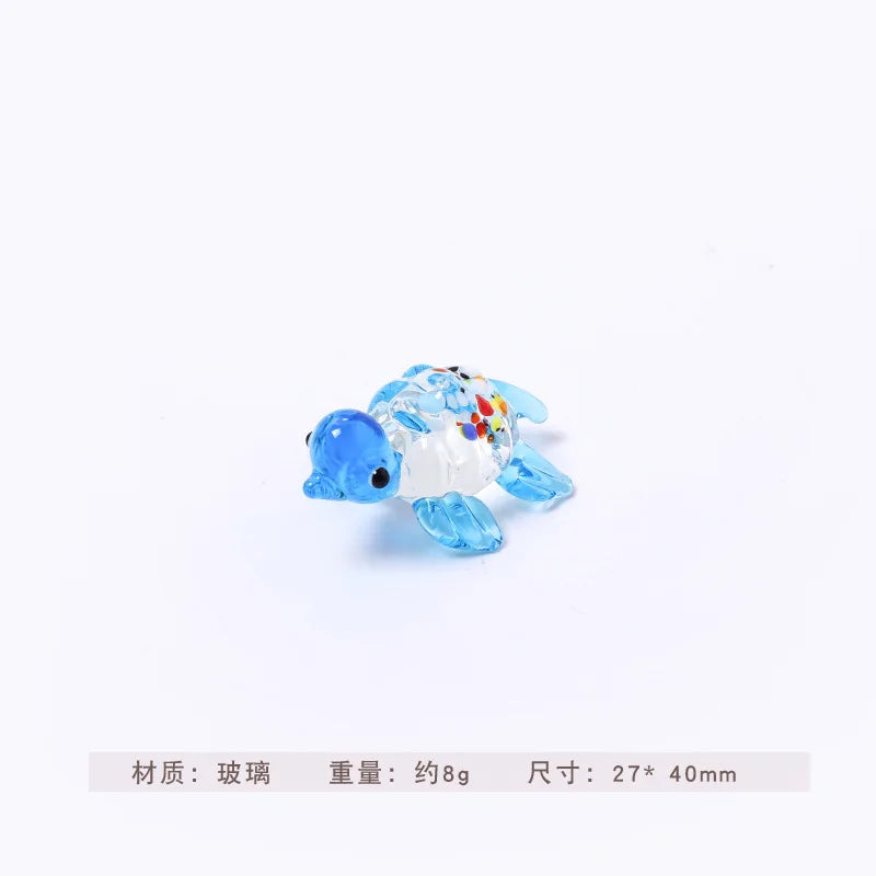Attractive Miniature Handicraft Long Lasting Miniature Decor Adorable Decorative Wear-resistant Glass Mini Figures Home Decor Peaceful Pleasures Health and Wellness light blue