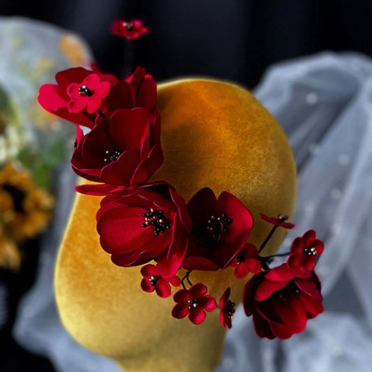 Wedding Flower Soft Headband Hair Clips Woman Headdress with Stamen Beads Design for Woman Hair Styling Tools Peaceful Pleasures Health and Wellness