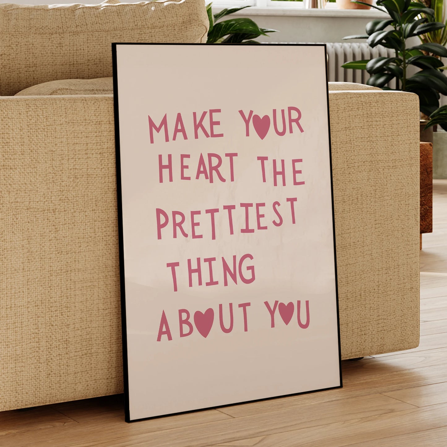 Inspirational "Make Your Heart Prettiest" Canvas Wall Art