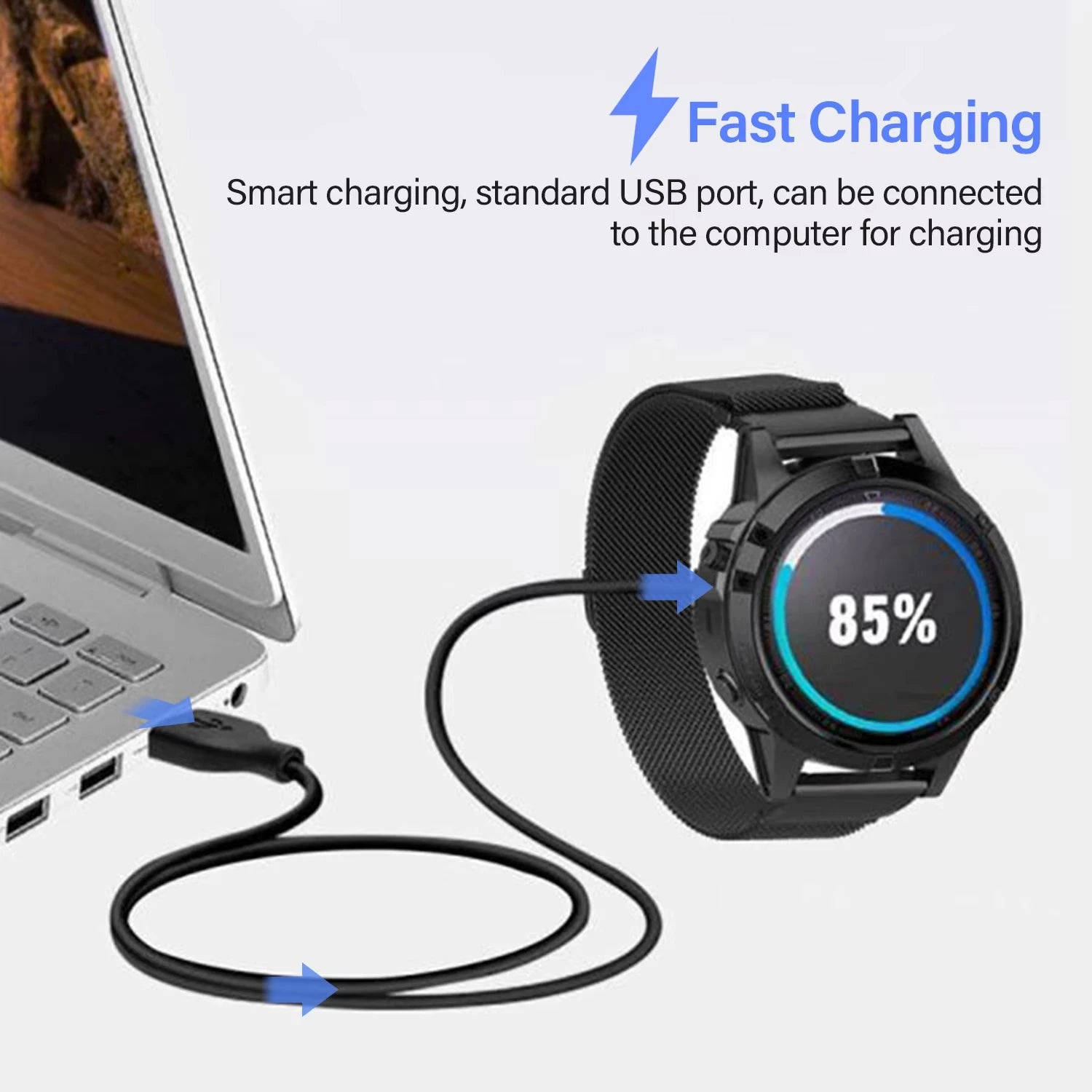 Garmin Watch Charger Cable – Fenix 7/6/5, Forerunner, Venu Peaceful Pleasures Health and Wellness