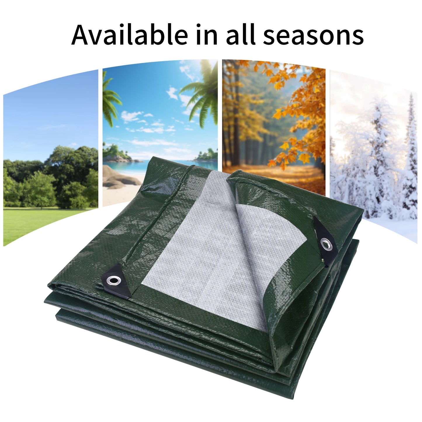 Heavy Duty Waterproof Tarp UV Resistant with Grommets – 5 Sizes