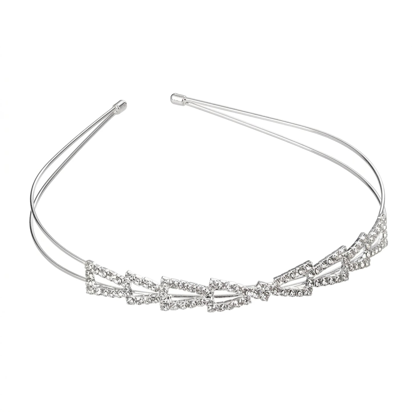 Bridal Hair Accessories Pearl Rhinestone Double Layer Headband White Wedding Decor Peaceful Pleasures Health and Wellness Triangle