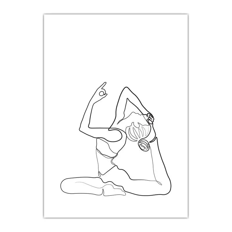 Black & White Yoga Woman Canvas Wall Art | Nordic Minimalist Canvas Wall Art Peaceful Pleasures Health and Wellness 04 30x40cm No Frame China Mainland