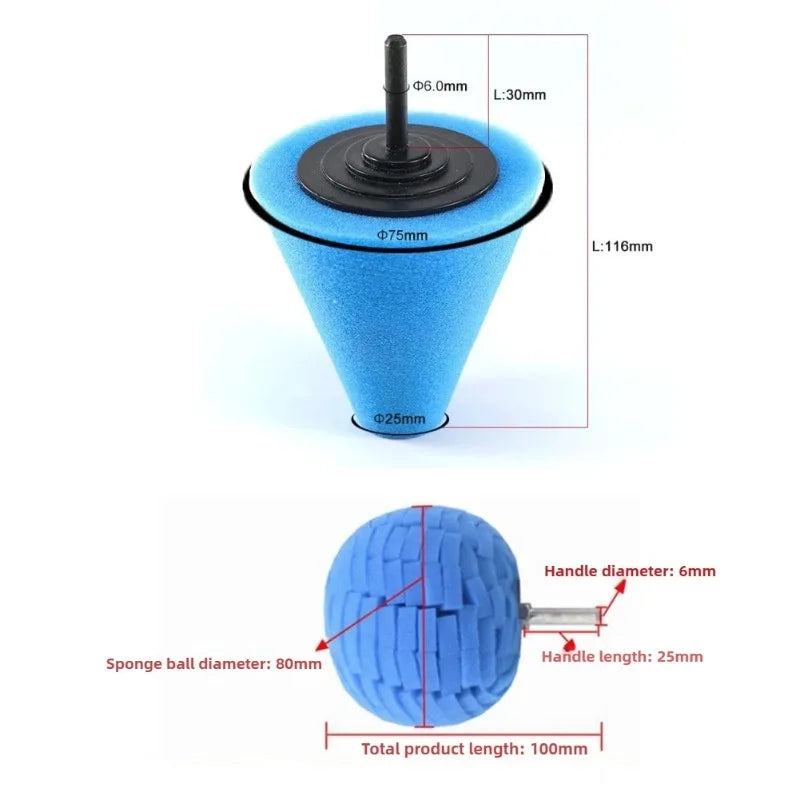 Car Wheel Hub Polishing Sponge Cone – Rim Cleaner Tool