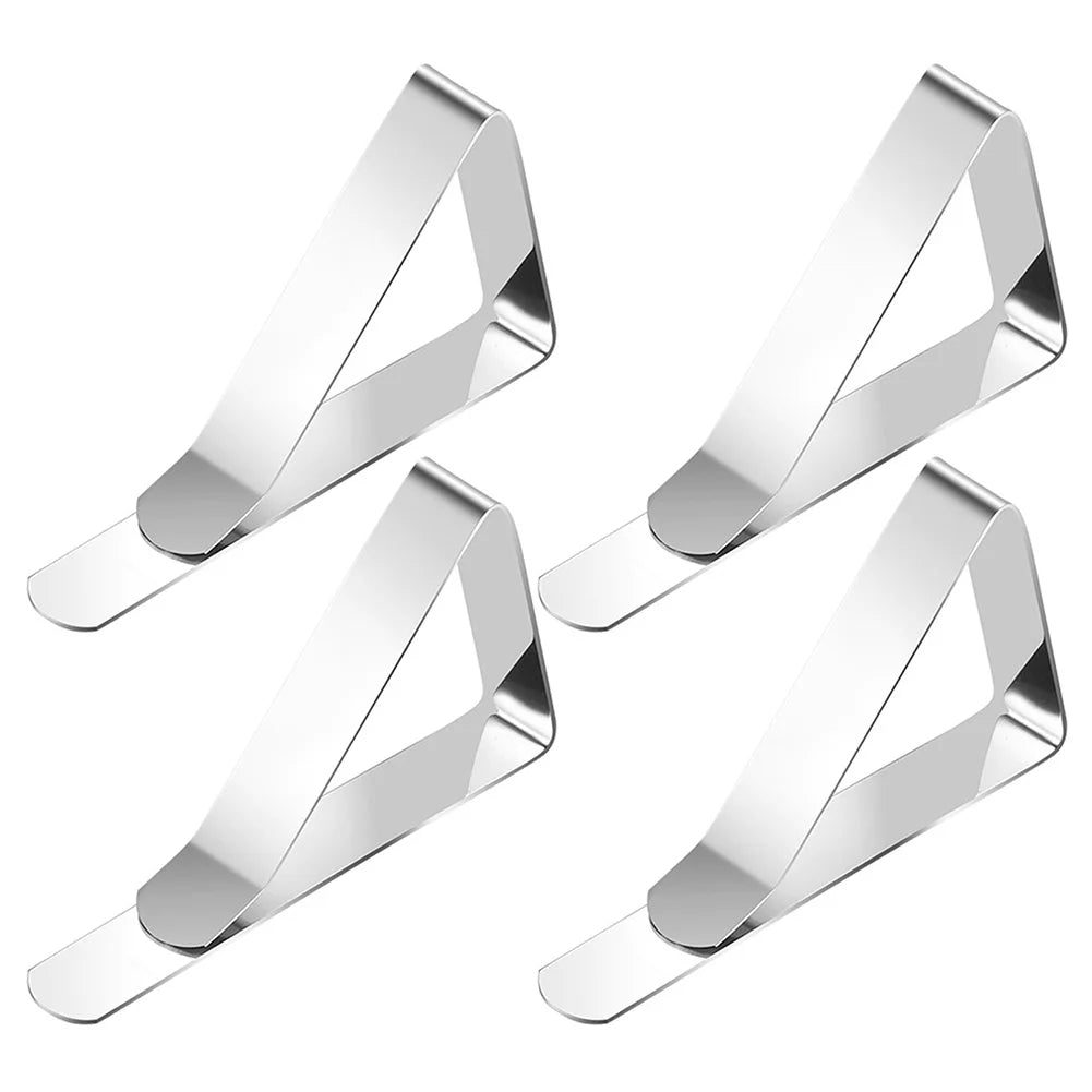 4/6/8Pcs Table Cloth Clips Stainless Steel Table Cloth Holding Clip Fits Up To 1.7” Thick Tables Windproof for Party Picnic BBQ Peaceful Pleasures Health and Wellness 4pcs