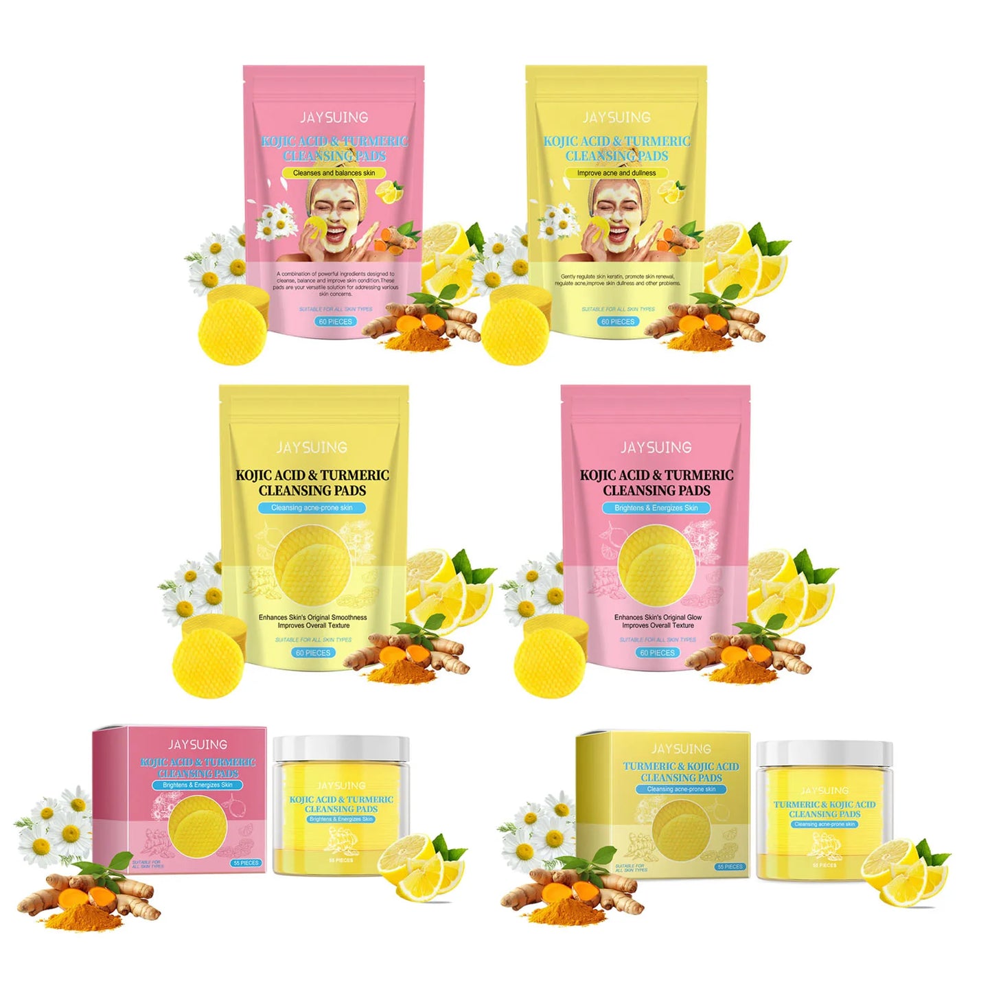 Turmeric Exfoliating Facial Pads – Anti-Acne & Deep Cleanse