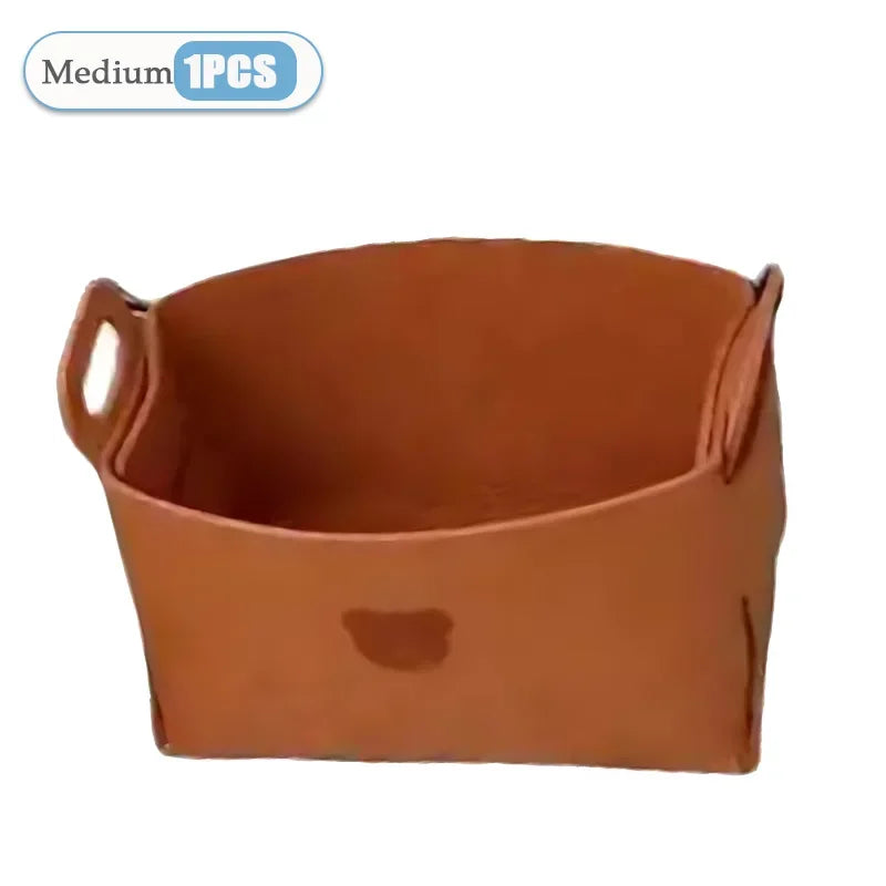 Foldable Felt Storage Basket – Car Trunk & Toy Organizer