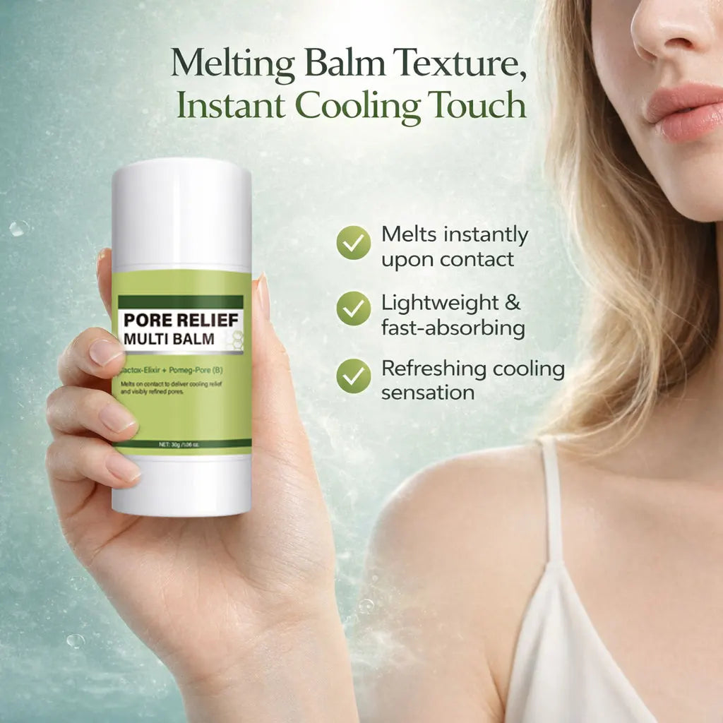 Pore Relief Multi Balm Stick,Cooling & De-Puffing Face Balm for Enlarged Pores Pore Minimizing with Cactus Extract, Skin Care Peaceful Pleasures Health and Wellness