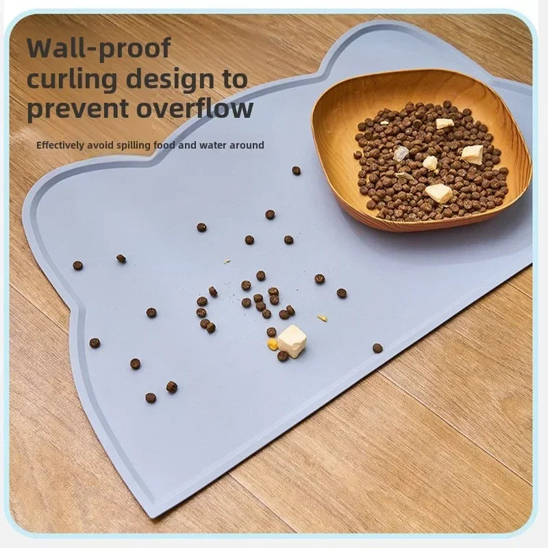 Non-Slip Silicone Pet Food Mat – Waterproof, Easy Clean