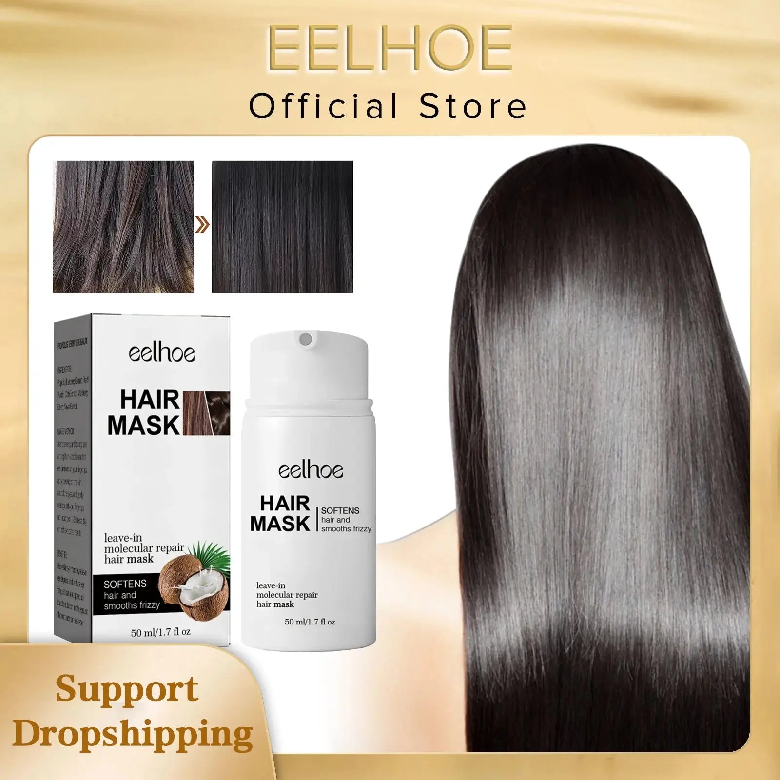 Hair Repair Mask for Frizzy and Dry Hair Treatment Peaceful Pleasures Health and Wellness 50ml boxed