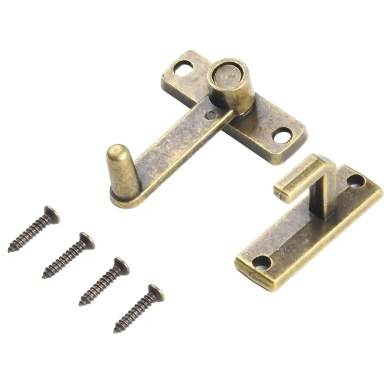 1 Set Bronze Sliding Window Door Lock Handle With Screws Metal Door Latch Guard Latch Bolt Home Safety Chain Door Home Hardware Peaceful Pleasures Health and Wellness 1 Set