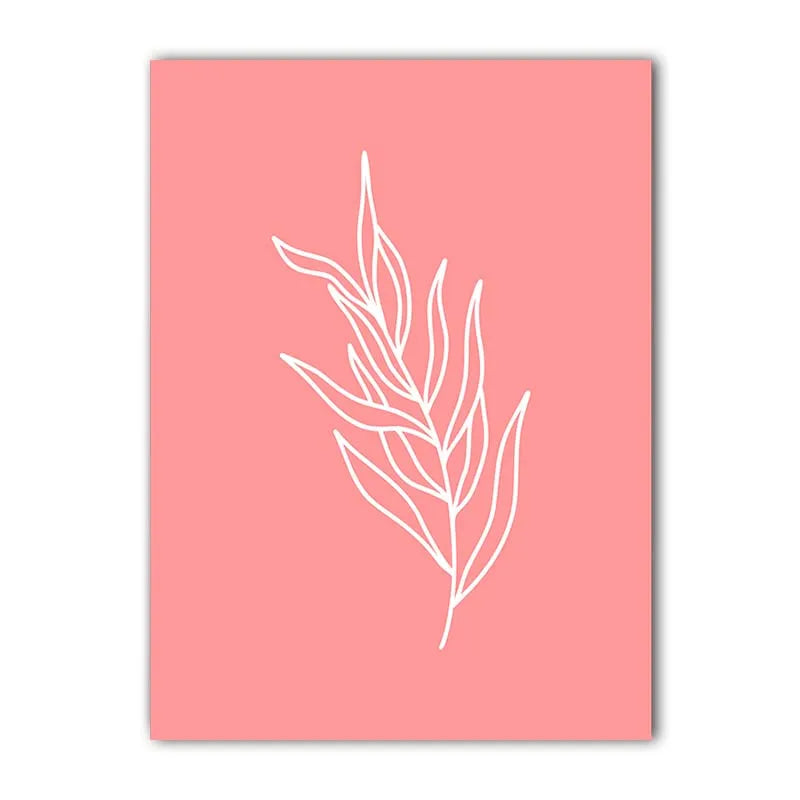 Nordic Pink Floral Line Art Canvas Print | Minimalist Wall Decor Canvas Wall Print Peaceful Pleasures Health and Wellness 03 50x70cm NoFrame China Mainland