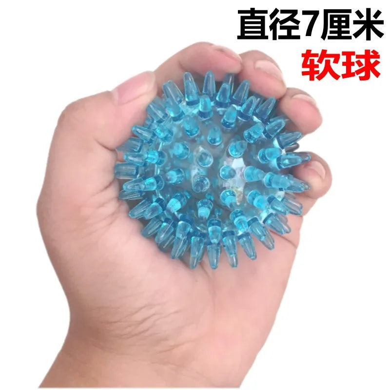 Spiky Ball Hollow Soft Transparent Strength Recovery Exercise Stress Relief Massage Ball for Hand Wrist Peaceful Pleasures Health and Wellness