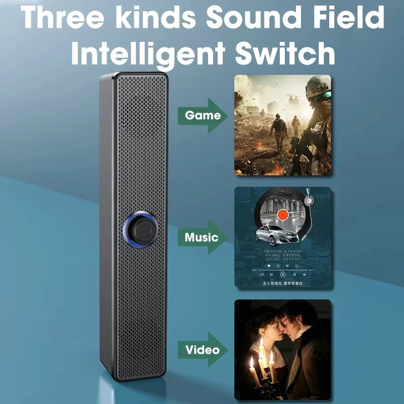 Bluetooth Speaker Bar 4D Stereo Sound Subwoofer For Macbook Laptop Notebook PC With Mic Music Player Loudspeaker Peaceful Pleasures Health and Wellness