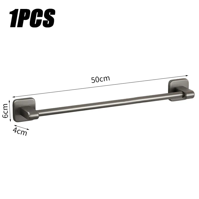 No-Drill Stainless Steel Towel Rack & Bathroom Shelf Organizer