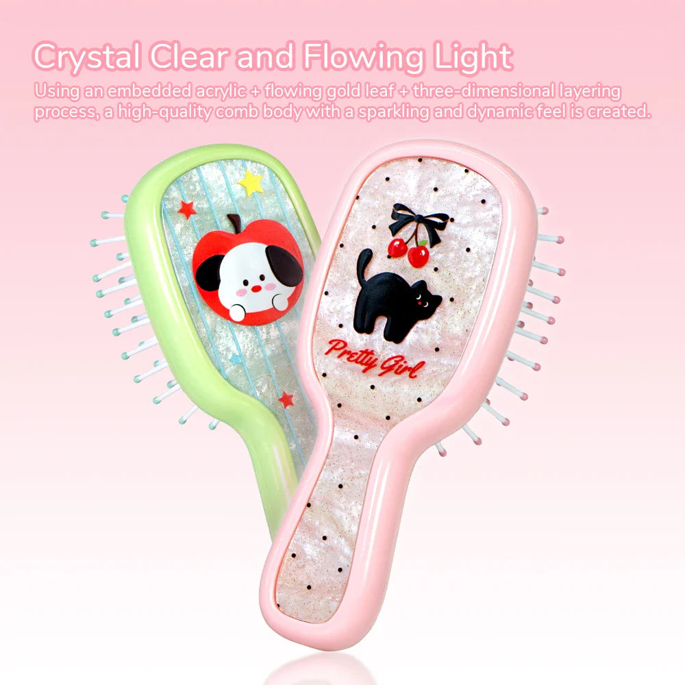 Cute Cartoon Hair Detangling Brush – Cushion Comb for Women