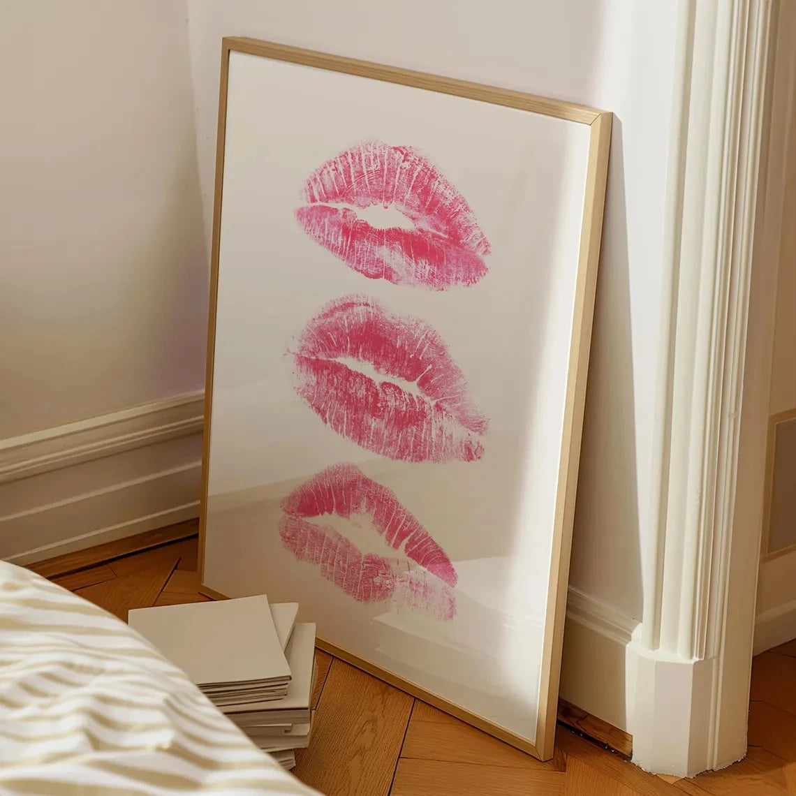 Pink Billiards Cheetah Lip Print Canvas Wall Art Poster