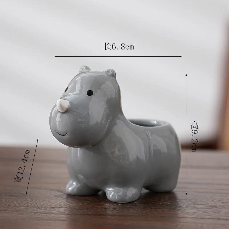 Animal Shape Ceramic Succulent Planter | Cute Cartoon Pot