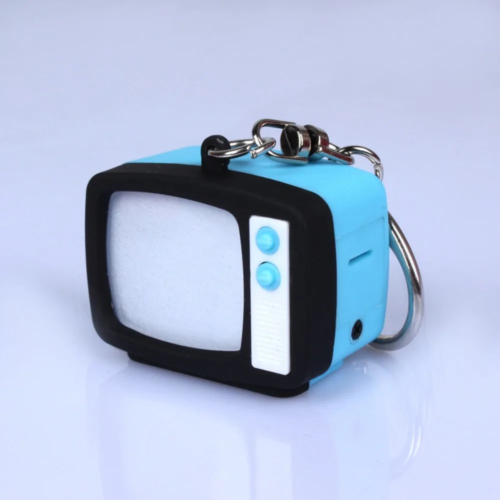 Retro TV LED Keychain – Miniature Light-Up Television Charm