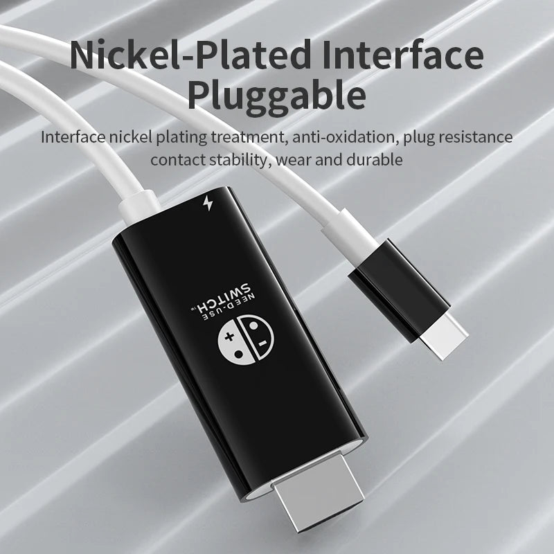 USB-C to HDMI 4K Cable 2m | Switch, Steam Deck, MacBook, iPad USB-C HDMI Cable Peaceful Pleasures Health and Wellness