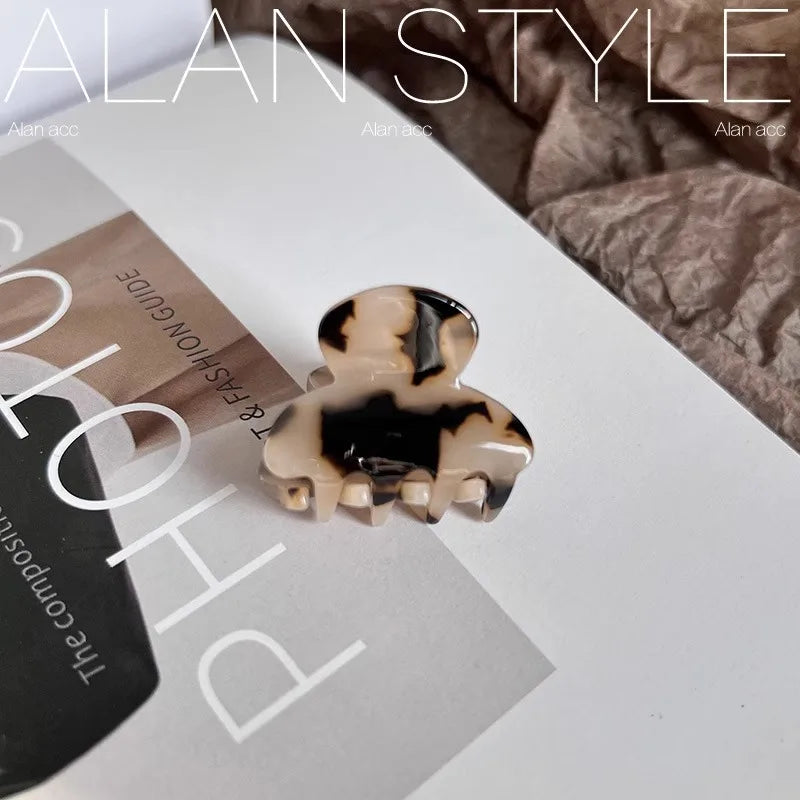 New Sweet Small Mini Hair Claws Acetate Hair Clips for Women Girl Barrettes Crab Clamp Ponytail Hairpin Fashion Accessories Peaceful Pleasures Health and Wellness Shallow Laminated
