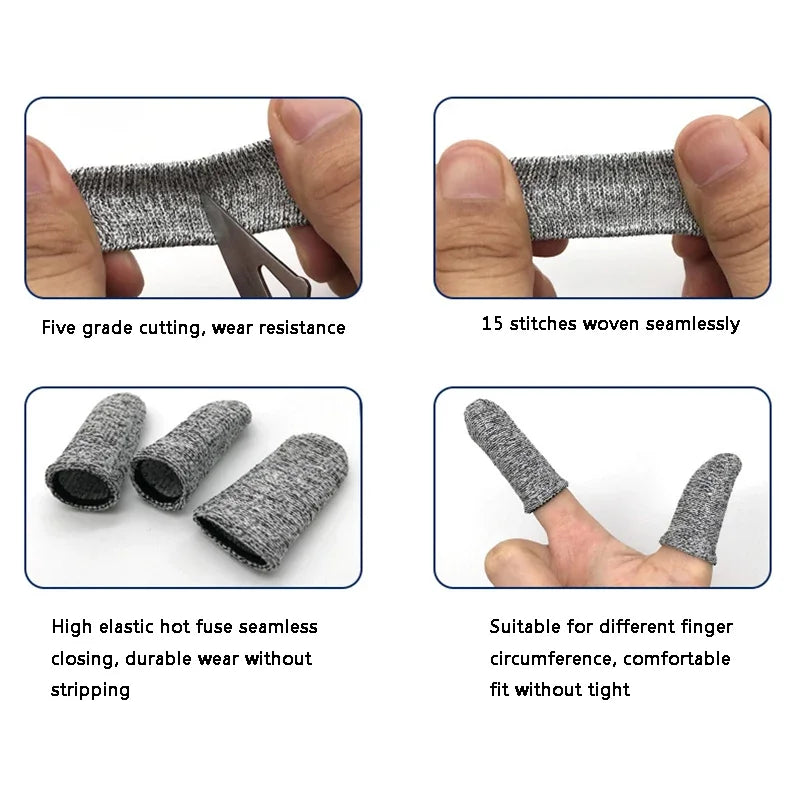 10Pcs Cut Resistant Finger Cover 5 Grade Cutting Resistant Finger Cover Labor Protection Kitchen Cutting Finger Cover Peaceful Pleasures Health and Wellness