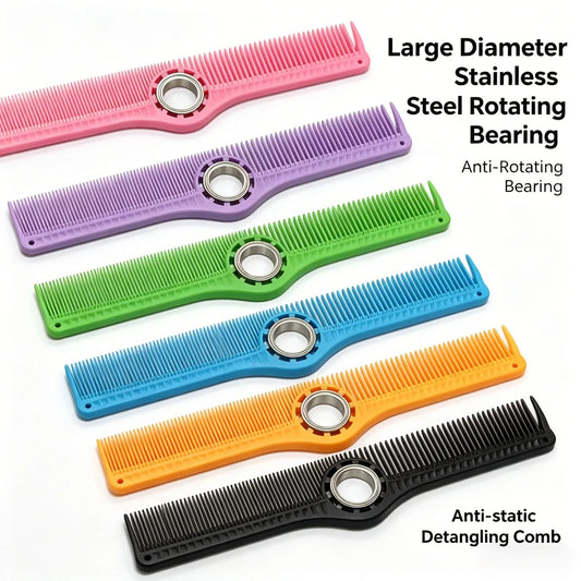 Colorful Plastic Hair Cutting Comb Set, Professional Detangling Comb With Metal Ring For Salon Barber Hair Styling Tools Peaceful Pleasures Health and Wellness