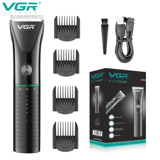 VGR 661 new hair clipper with metal body, hair trimmer for home use, carving pusher, USB dual-use, high battery life, electric c Peaceful Pleasures Health and Wellness V-661