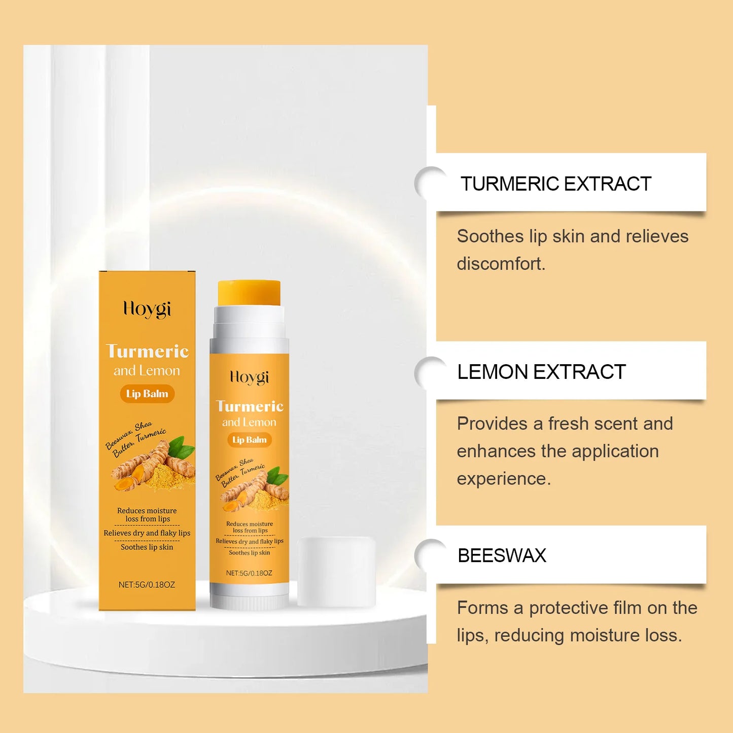 Hoygi Lip Balm – Lemon Turmeric & Tallow Moisturizing Balm
