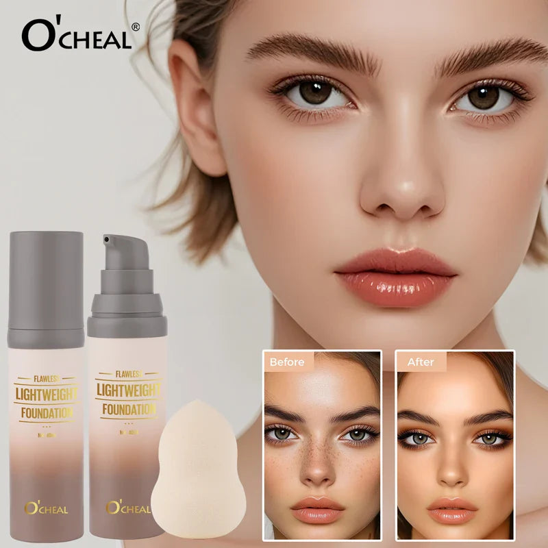 O'CHEAL Flawless Lightweight Foundation | Oil Control & Waterproof
